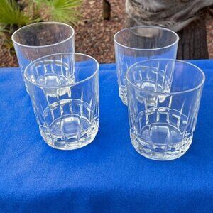 Set of four cut glass barware glasses
